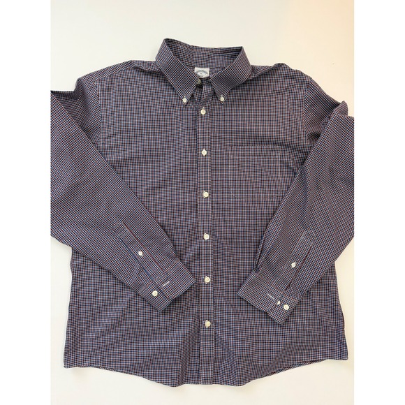 Brooks Brothers Other - Brooks Brothers Regent Non-Iron Shirt Mens XL Red Blue Micro Check Button Down